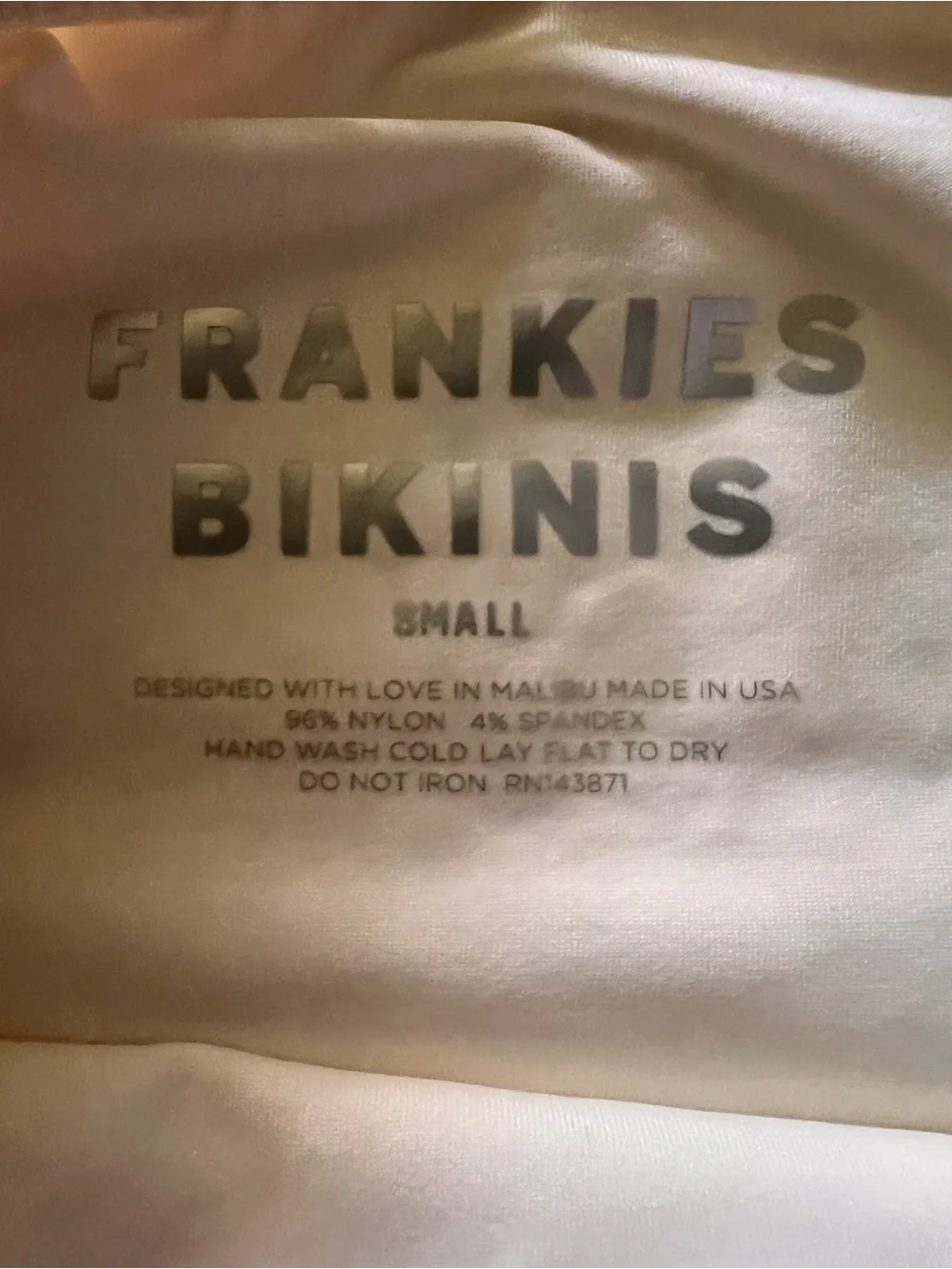 FRANKIE'S BIKINIS Jenna High Waist Bikini in Angel Dust Bottom NWT Small MSRP$90